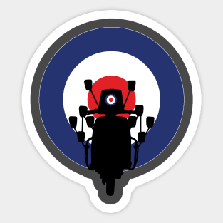 MOD Scooter silhouette with roundel as head lamp Sticker